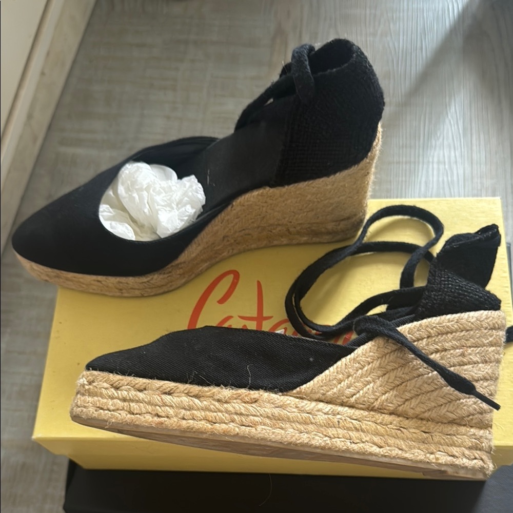 CASTANER Black Espadrille Wedge Sandals - Picture 3 of 6